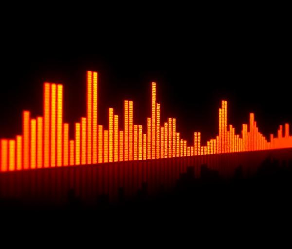 Vibrant orange waveform visualization